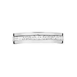 Alliance Fantaisie Diamantee Ruban Plat Or Blanc
