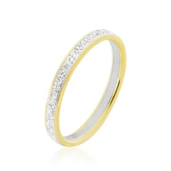 Alliance Fine Diamantee Ruban Plat Or Bicolore