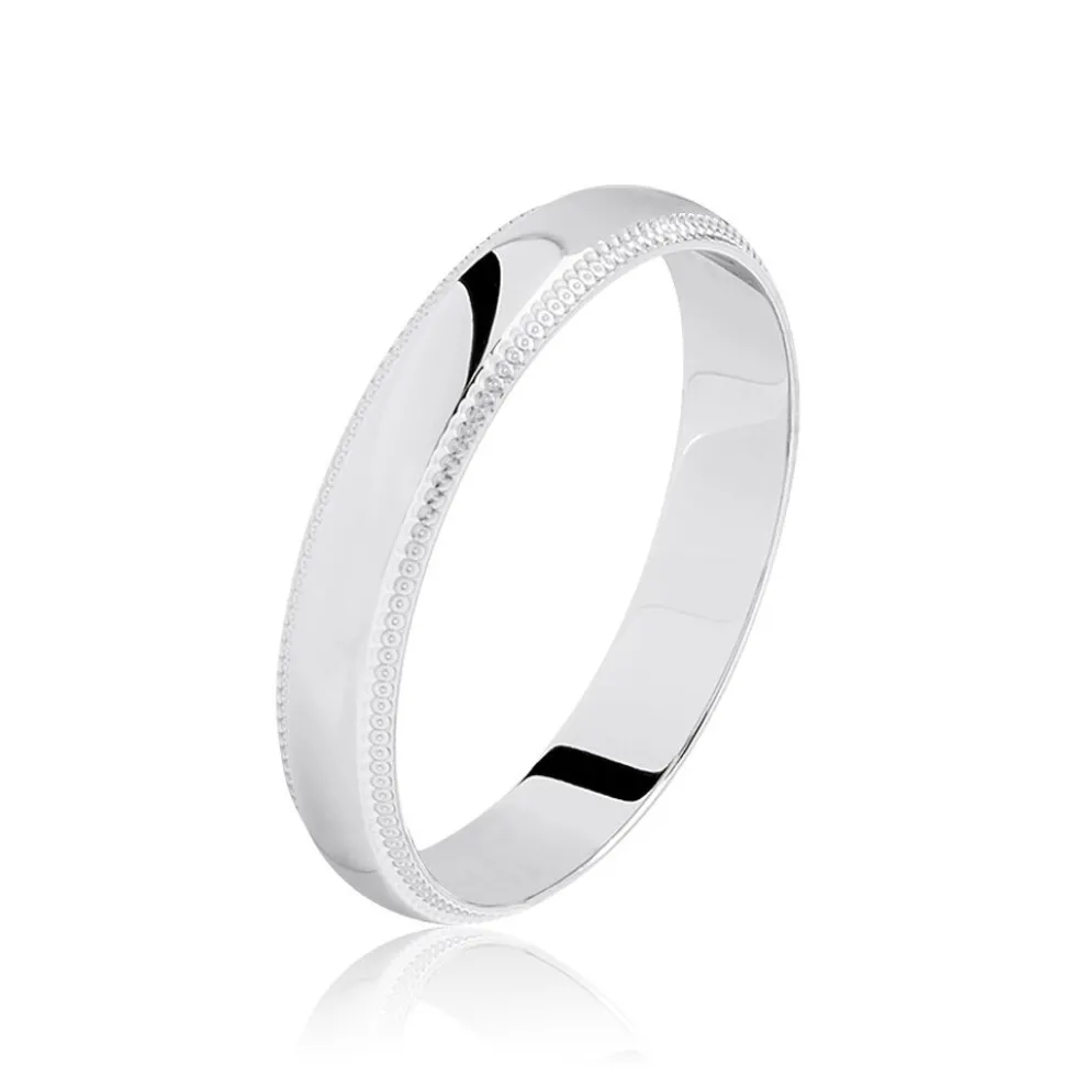 Alliance Irais Demi Jonc Classique Or Blanc