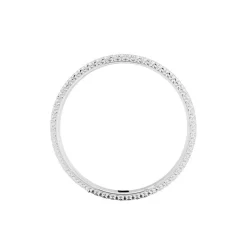 Alliance Multi Facettes Diamantee Ruban Plat Or Blanc