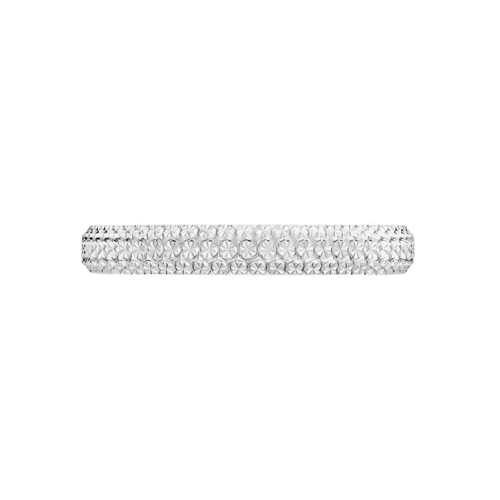Alliance Multi Facettes Diamantee Or Blanc