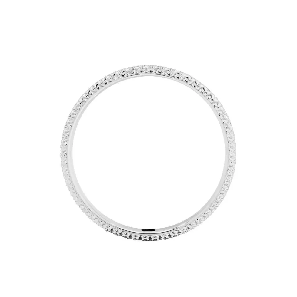 Alliance Multi Facettes Diamantee Or Blanc