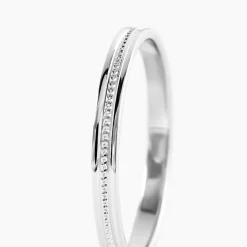Alliance Perlee Ruban Plat Or Blanc
