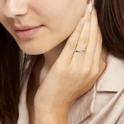 Alliance Soriya Demi Jonc Classique Argent Blanc