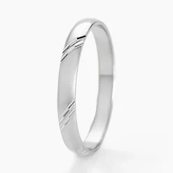 Alliance Soriya Demi Jonc Classique Argent Blanc