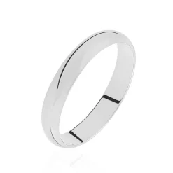 Alliance Aphroditia Demi Jonc Bombé Platine Blanc