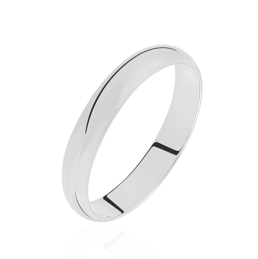 Alliance Aphroditia Demi Jonc Bombé Platine Blanc
