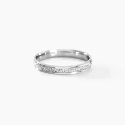 Alliance Caroline Sablee Demi Jonc Classique Or Blanc