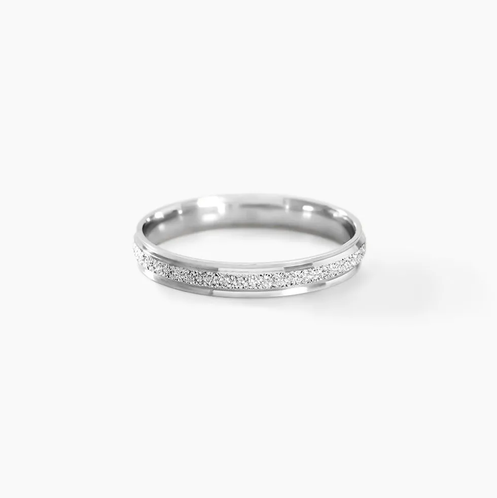 Alliance Caroline Sablee Demi Jonc Classique Or Blanc