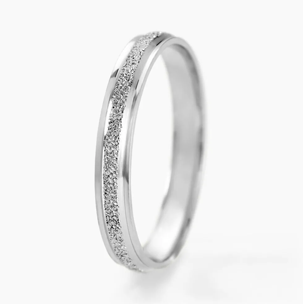 Alliance Caroline Sablee Demi Jonc Classique Or Blanc