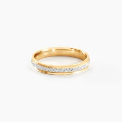 Alliance Caroline Sablee Ruban Plat Or Bicolore