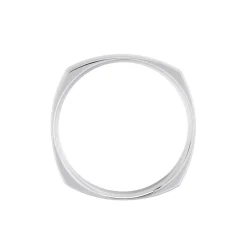 Alliance Carree Polie Or Blanc