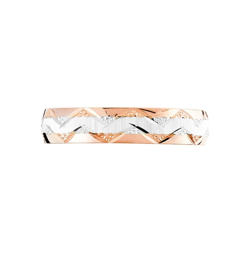 Alliance Clotilde Ruban Plat Or Bicolore