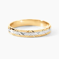 Alliance Clotilde Ruban Plat Or Bicolore
