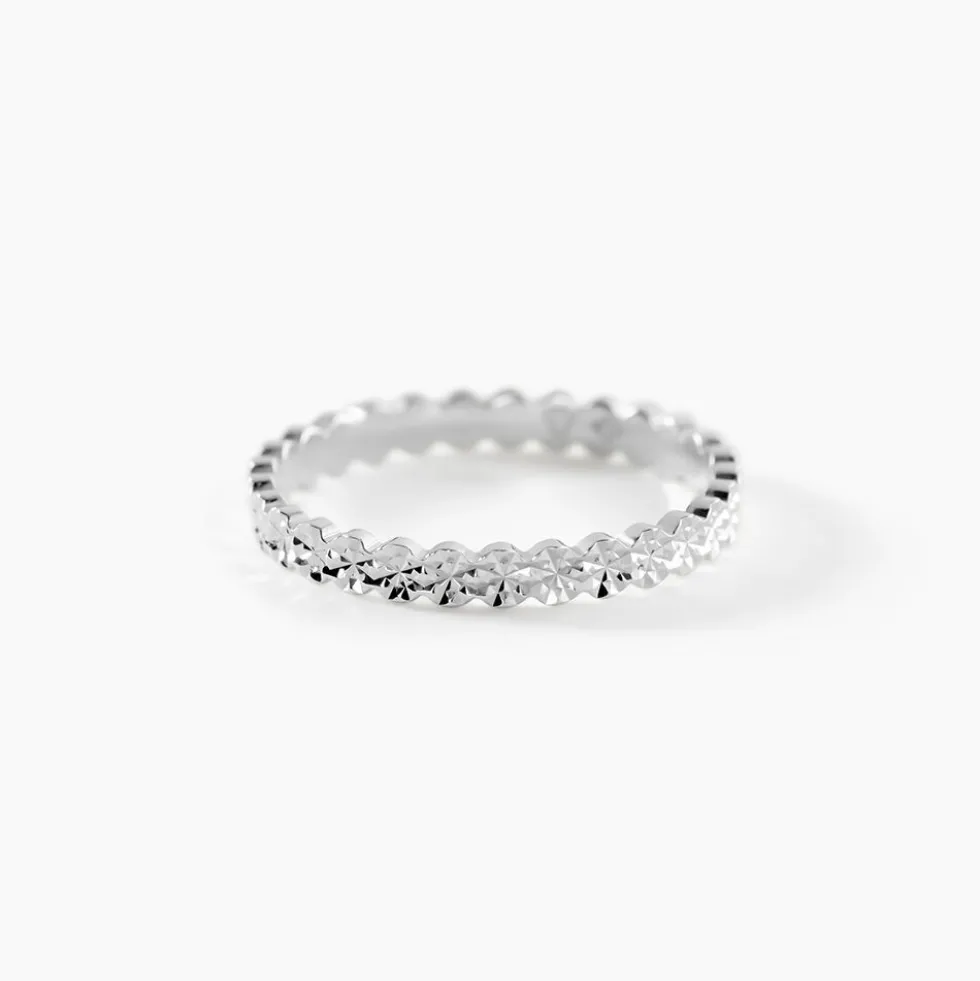 Alliance Dentelle 2 Rangs Diamantee Or Blanc