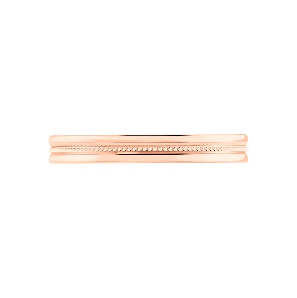 Alliance Effet Perle Ruban Plat Or Rose