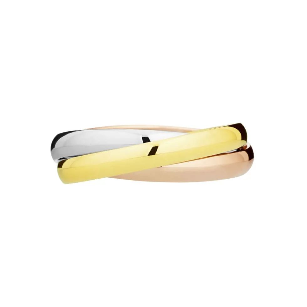 Alliance Entrelace Demi Jonc Classique Or Tricolore