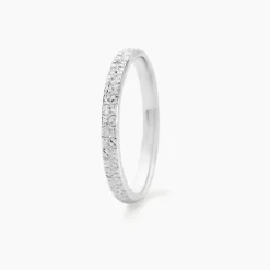 Alliance Fantaisie Diamantee Ruban Plat Or Blanc