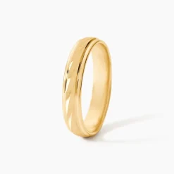 Alliance Fantaisie Sable Demi Jonc Classique Or Jaune