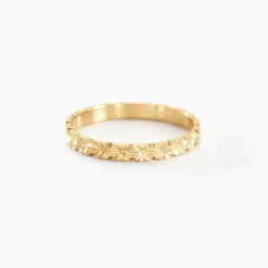 Alliance Fleur Diamantee Ruban Plat Or Jaune