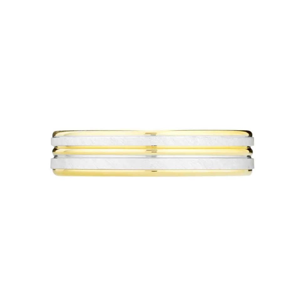 Alliance Givree Ruban Plat Or Bicolore