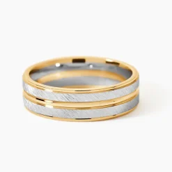 Alliance Givree Ruban Plat Or Bicolore