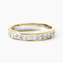 Alliance Grain De Folie Diamantee Ruban Plat Or Bicolore