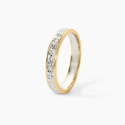 Alliance Grain De Folie Diamantee Ruban Plat Or Bicolore