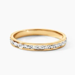 Alliance Grain De Folie Diamantee Ruban Plat Or Bicolore