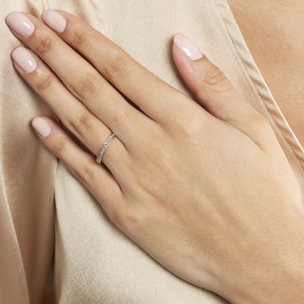 Alliance Grain De Folie Diamantee Ruban Plat Or Bicolore