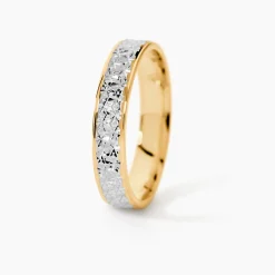Alliance Grain De Folie Diamantee Ruban Plat Or Bicolore
