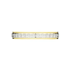 Alliance Grain De Folie Diamantee Ruban Plat Or Bicolore