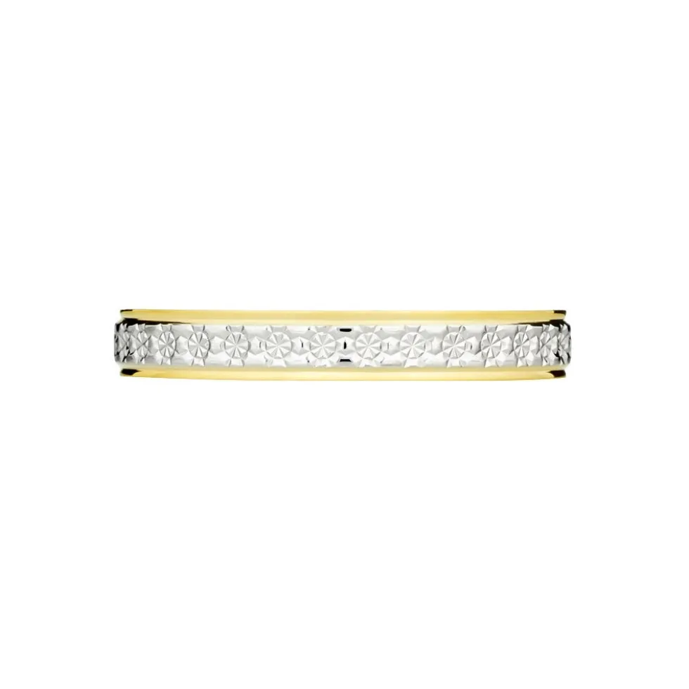 Alliance Grain De Folie Diamantee Ruban Plat Or Bicolore