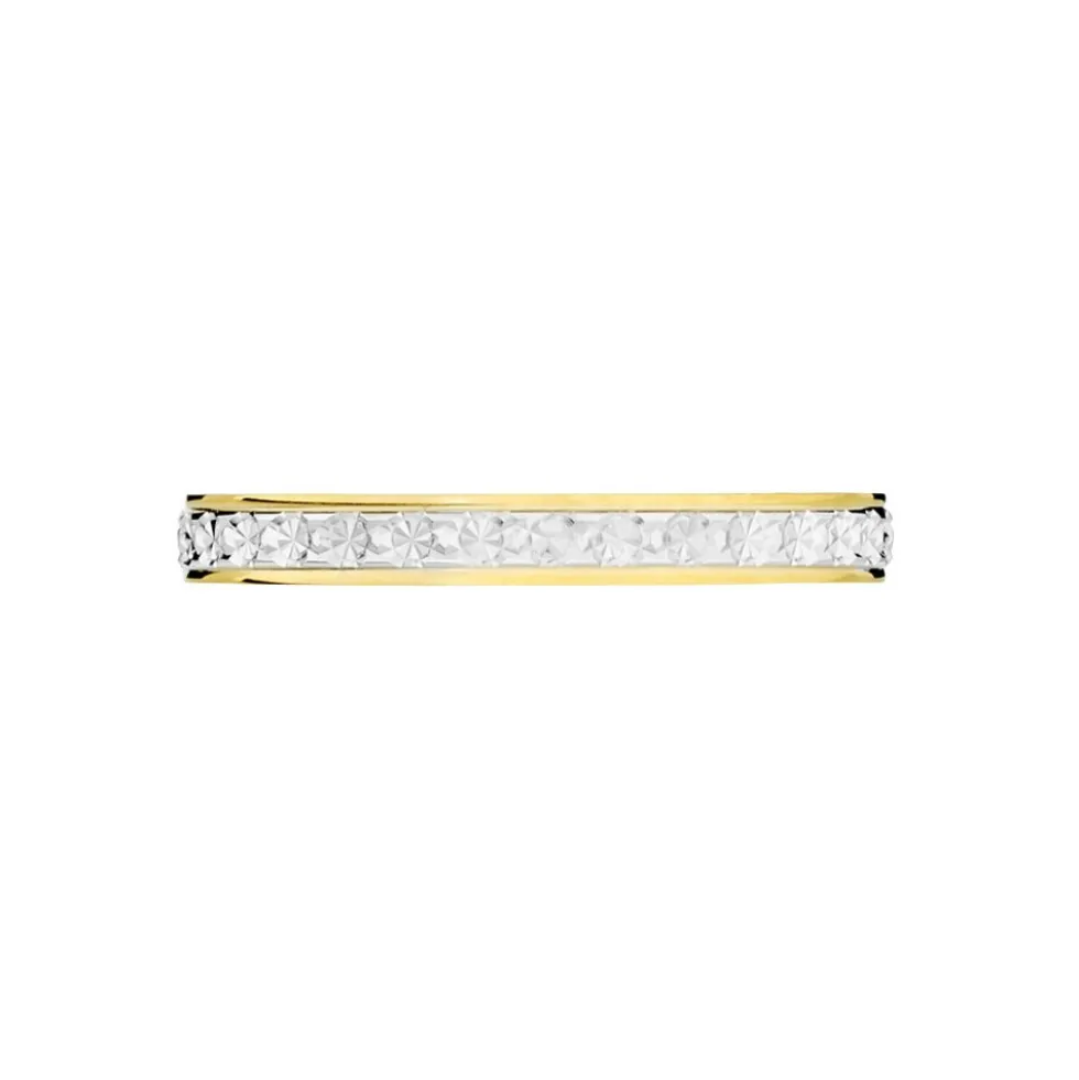 Alliance Grain De Folie Diamantee Ruban Plat Or Bicolore