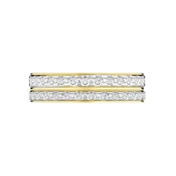 Alliance Grain De Folie Diamantee Ruban Plat Or Bicolore