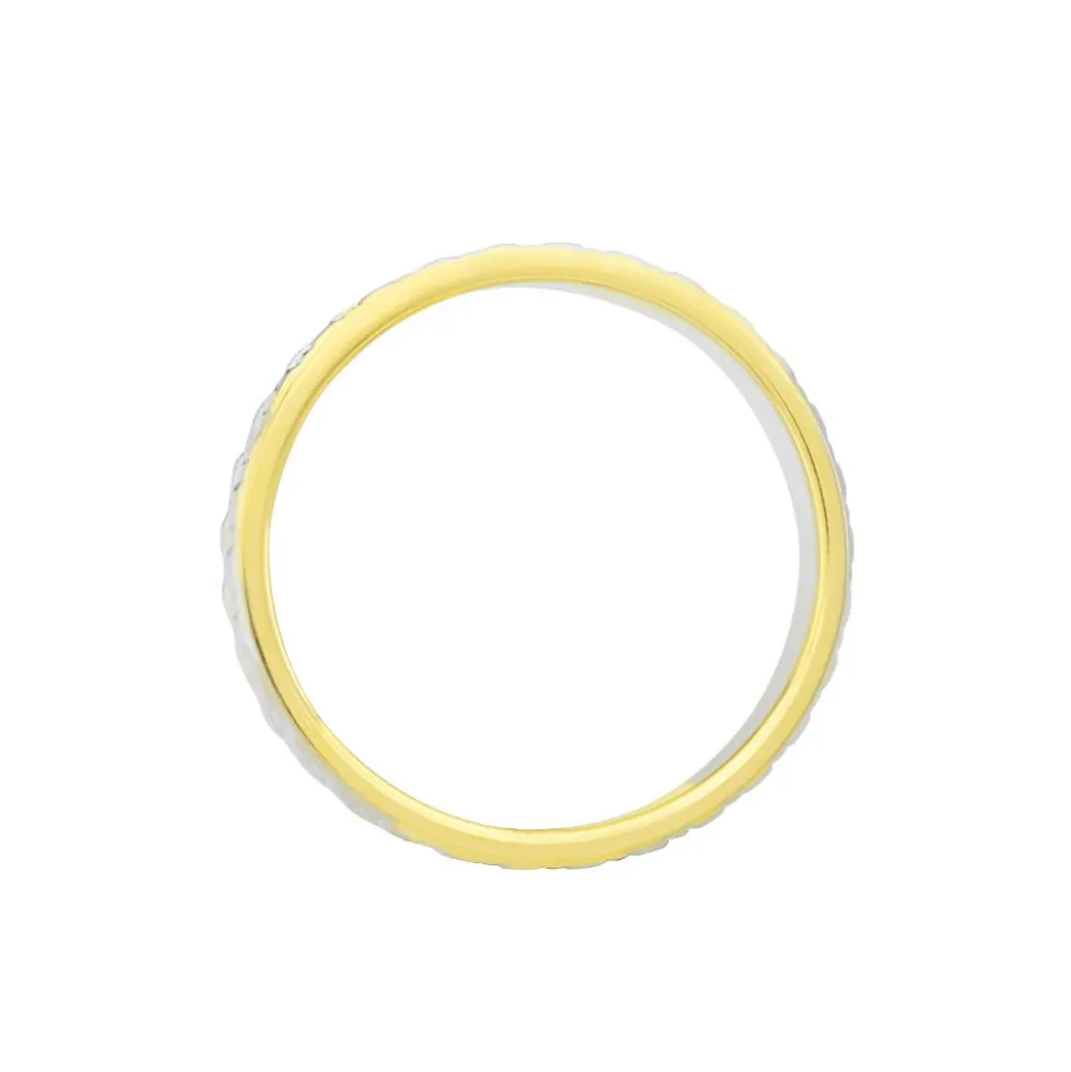 Alliance Grain De Folie Diamantee Ruban Plat Or Bicolore