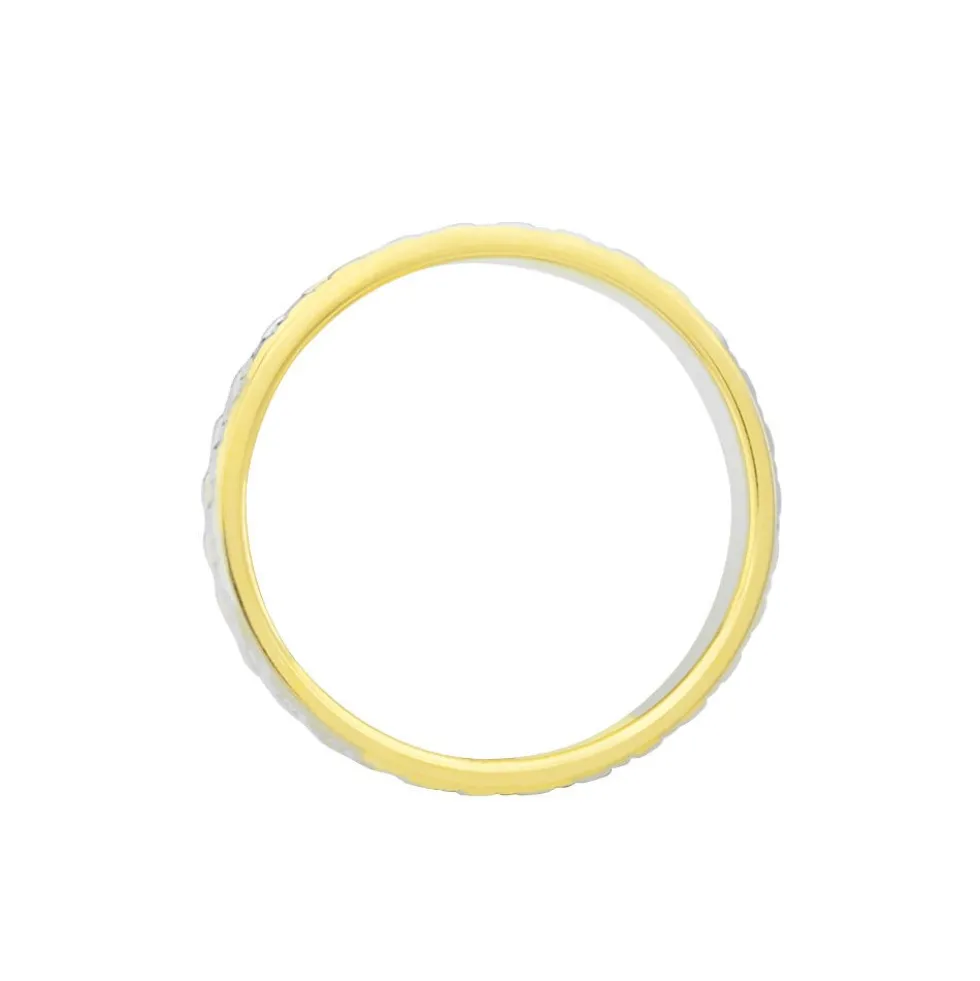 Alliance Grain De Folie Diamantee Ruban Plat Or Bicolore