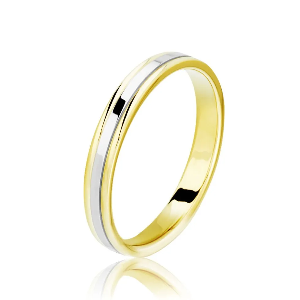 Alliance Manaelle Ruban Plat Or Bicolore
