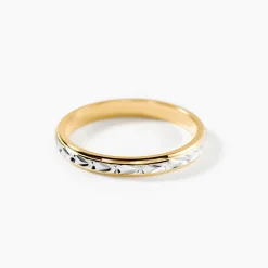 Alliance Mano Ruban Plat Or Bicolore