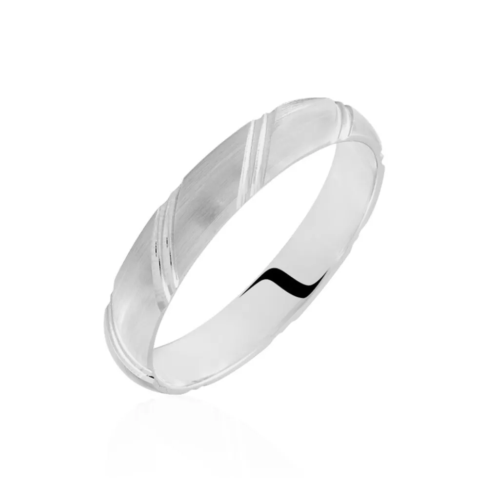 Alliance Marlon Demi Jonc Classique Or Blanc