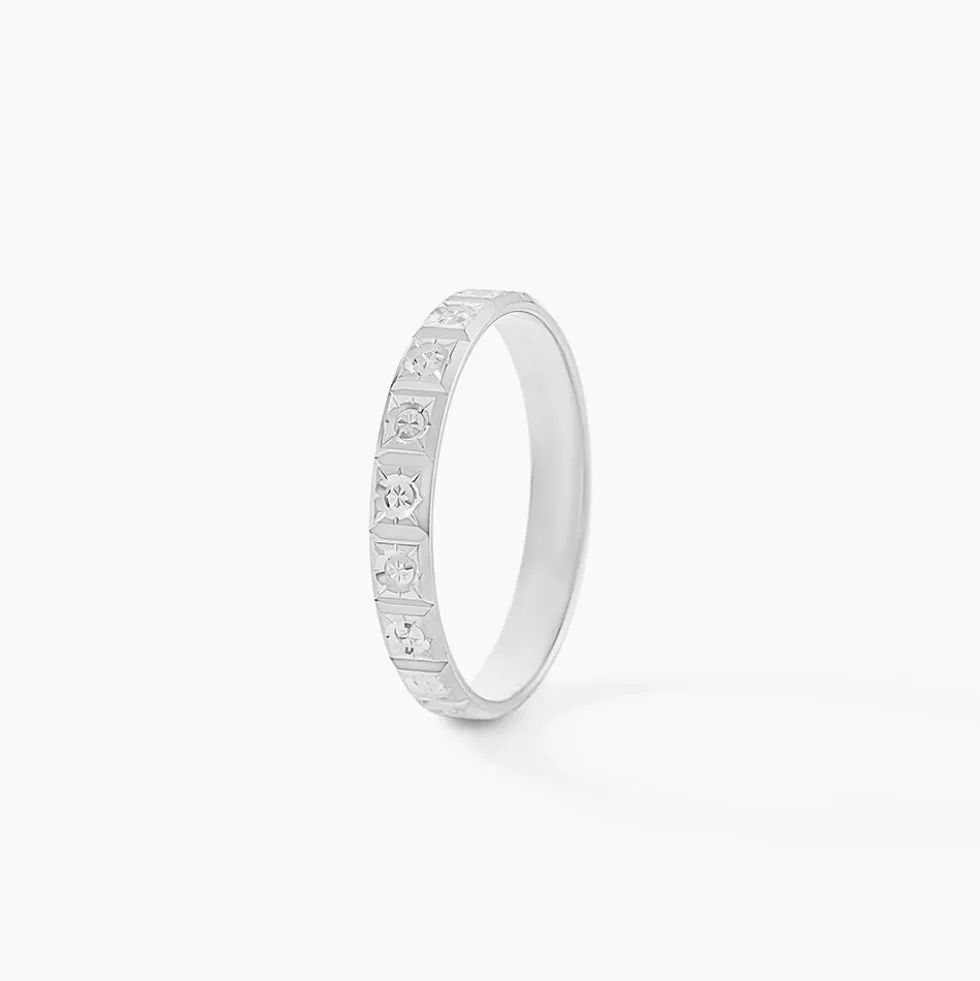 Alliance Marya Carree Diamantee Ruban Plat Or Blanc