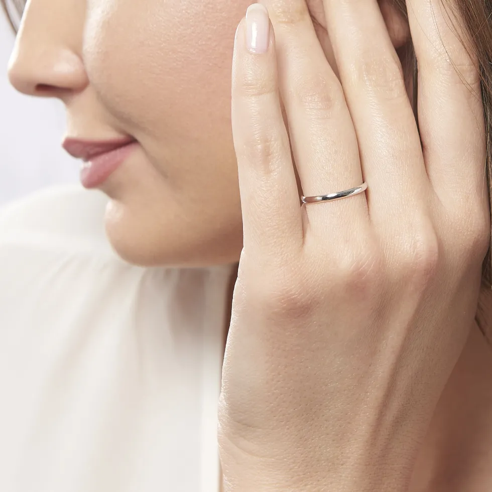 Alliance Meredithe Demi Jonc Classique Platine Blanc