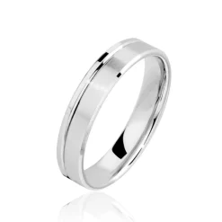 Alliance Polie Brossee Ruban Plat Or Blanc
