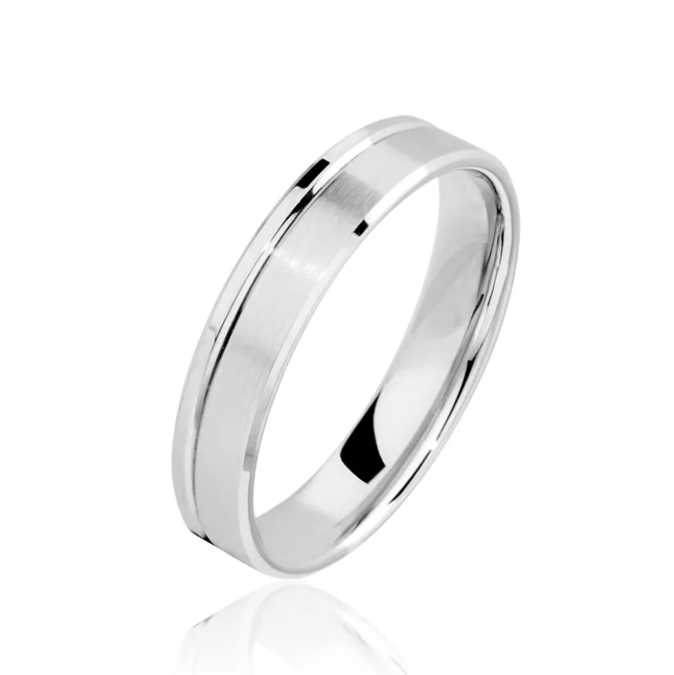 Alliance Polie Brossee Ruban Plat Or Blanc