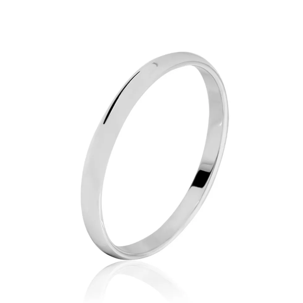 Alliance Ponama Demi Jonc Classique Or Blanc