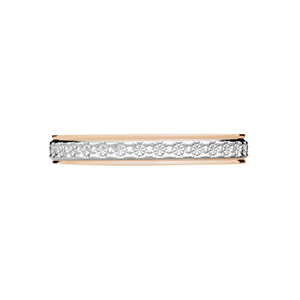 Alliance 1 Rang Diamante Ruban Plat Or Bicolore