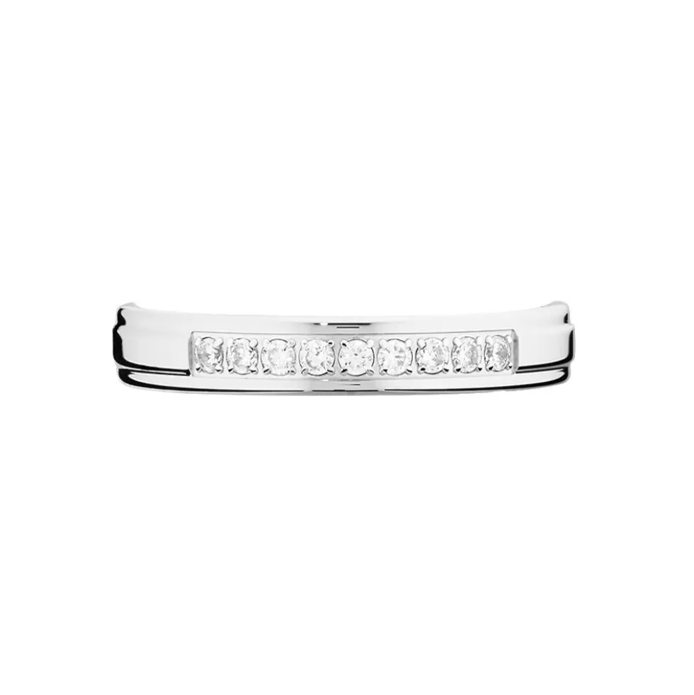 Alliance Serti Pave Or Blanc Diamant