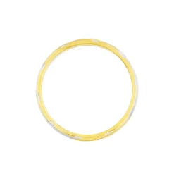 Alliance Strie Fantaisie Demi Jonc Classique Or Bicolore