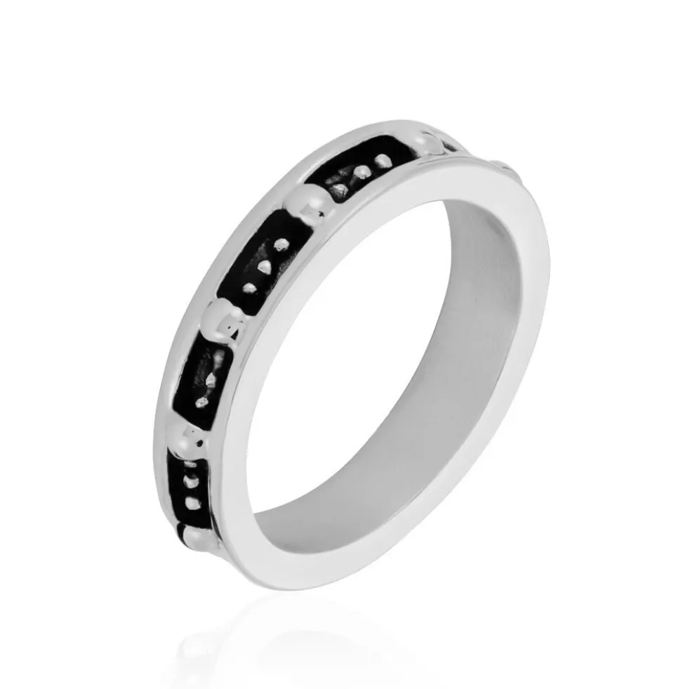 Bague Acier Blanc Ghislain
