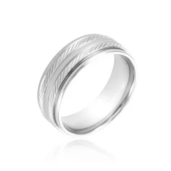 Bague Acier Blanc Jesper